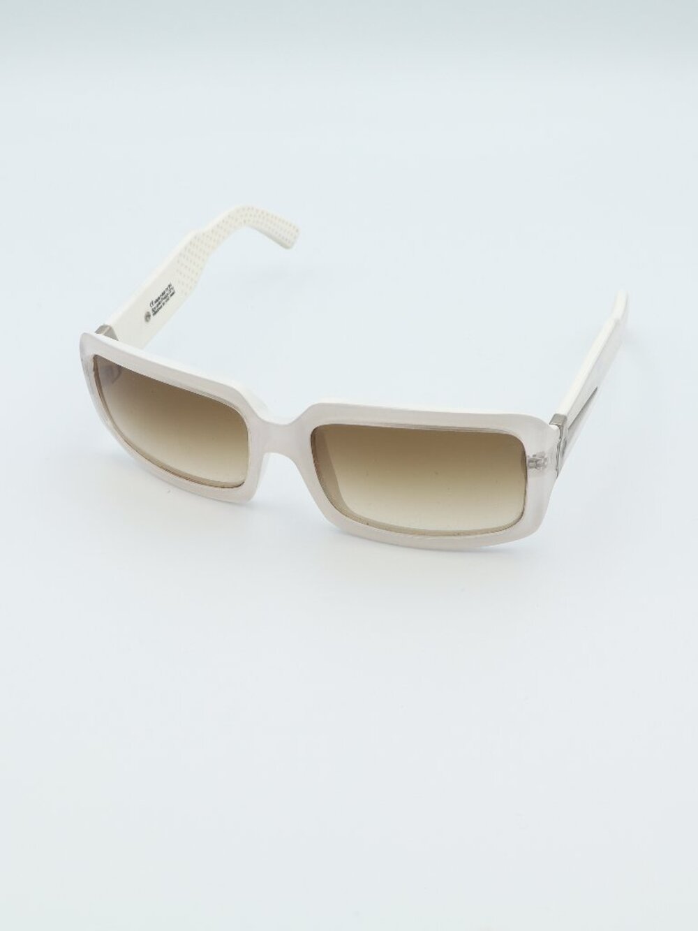 SPY Optic Twiggy .021C White Rectangular Sunglasses Made in Italy Y2K - Picture 2 of 9